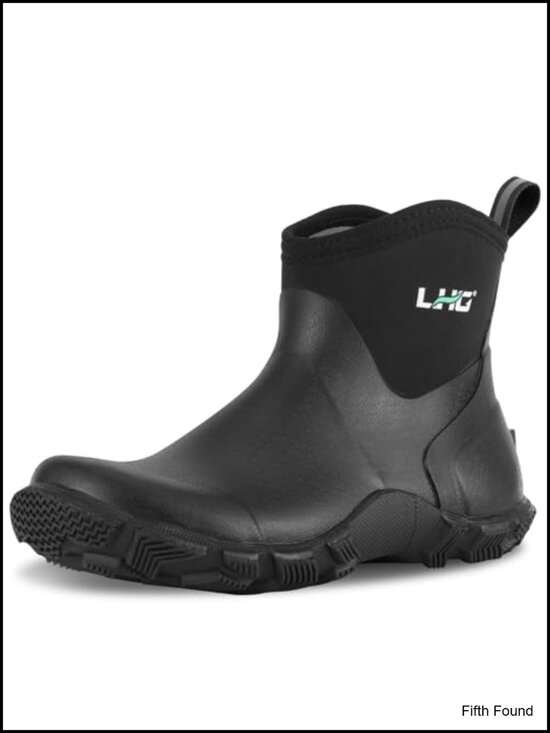 Men\'s Waterproof Ankle Rain Boots Neoprene Insulated Non Slip Garden Work Boots main image 4